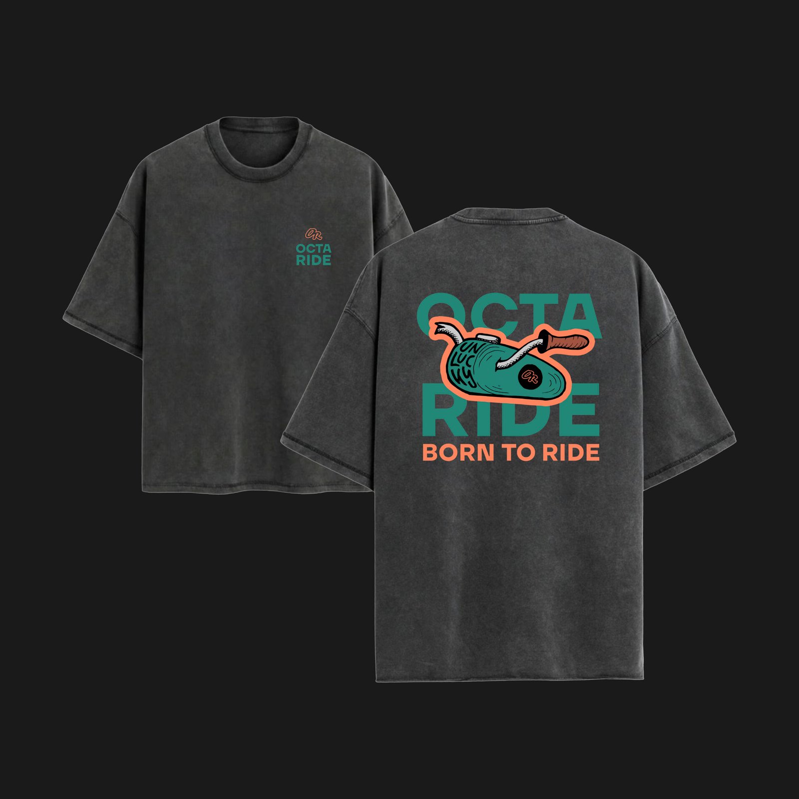 Octa Ride - Unlucky Acid Wash Tee